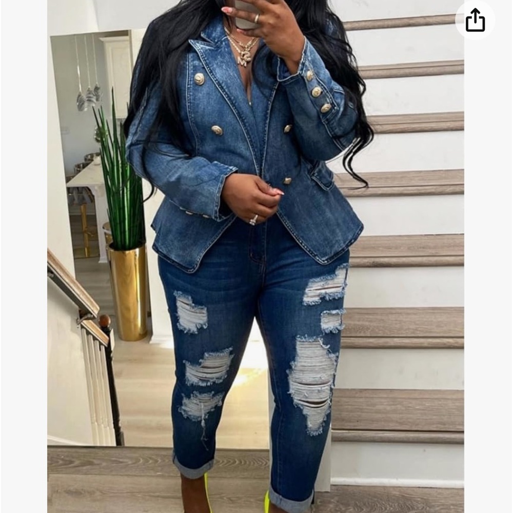 Amazon Blue Denim Blazer